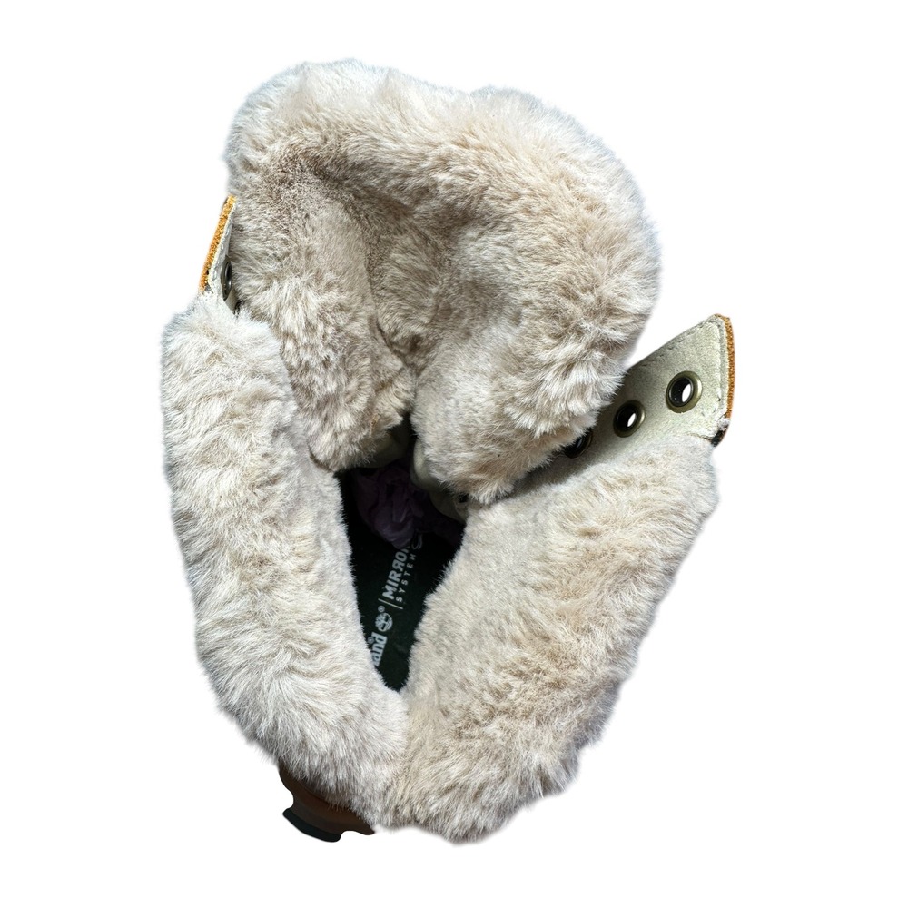 Timberland Courmayeur Valley Waterproof Winter Boots Brown Green Faux Fur Lining - Picture 8 of 11
